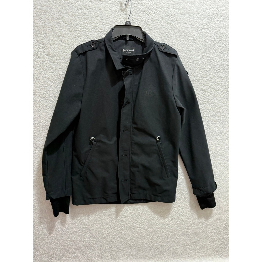 Betabrand Black‎ Utility Jacket Snap Button Collar Zip Pockets